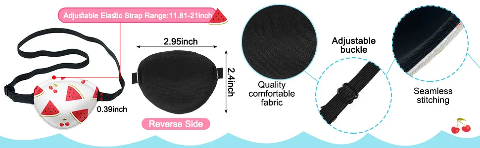 8 Pcs Eye Patches for Kids Adjustable Single Eye Patch Reusable Cute Girls Boys Eye Patch with Elastic Strap for Lazy Eye Either Eye Left or Right Eyepatch, Various Patterns (Fresh Style) - product information 3