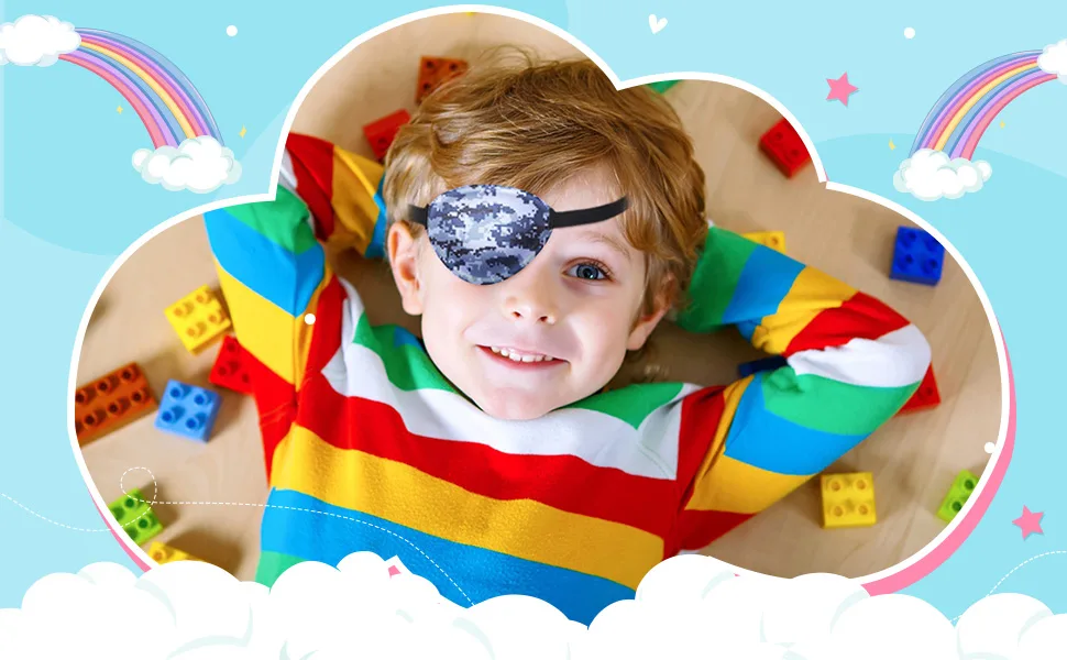 8 Pcs Eye Patches for Kids Adjustable Single Eye Patch Reusable Cute Girls Boys Eye Patch with Elastic Strap for Lazy Eye Either Eye Left or Right Eyepatch, Various Patterns (Fresh Style) - product information 5