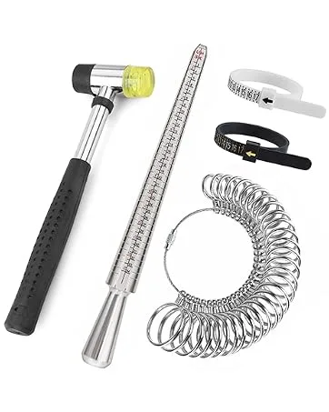 Accmor Ring Sizer Measurement Tool Including Metal Ring Mandrel & Ring Sizing Guage - US Size 0-13, Ring Measurering Stick & Finger Size Ket Set for Jewelry Making - product information 14