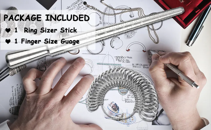 Accmor Ring Sizer Measurement Tool Including Metal Ring Mandrel & Ring Sizing Guage - US Size 0-13, Ring Measurering Stick & Finger Size Ket Set for Jewelry Making - product information 16