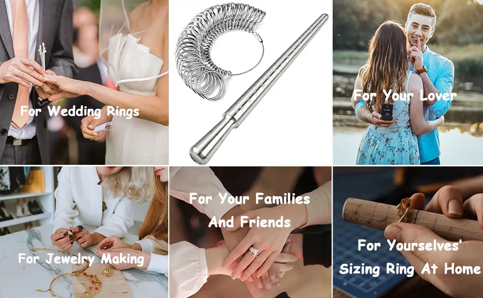 Accmor Ring Sizer Measurement Tool Including Metal Ring Mandrel & Ring Sizing Guage - US Size 0-13, Ring Measurering Stick & Finger Size Ket Set for Jewelry Making - product information 20