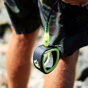 Creatures of Leisure Reliance Pro Shortboard Leash Black Lime 6'0" - Reliance