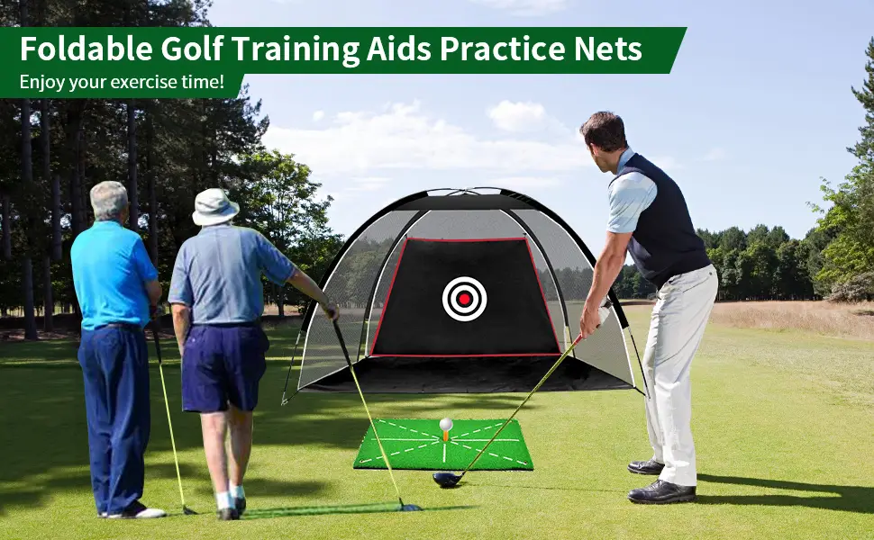 ASENVER Black Golf Practice Net Set Golf Nets for Backyard Driving Golf Net with Hitting Mat Target Cloth and Carrying Bag Golf Net 6.6x4.4 FT - product information 2