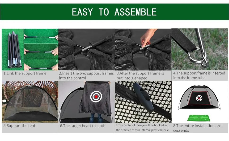 ASENVER Black Golf Practice Net Set Golf Nets for Backyard Driving Golf Net with Hitting Mat Target Cloth and Carrying Bag Golf Net 6.6x4.4 FT - product information 5