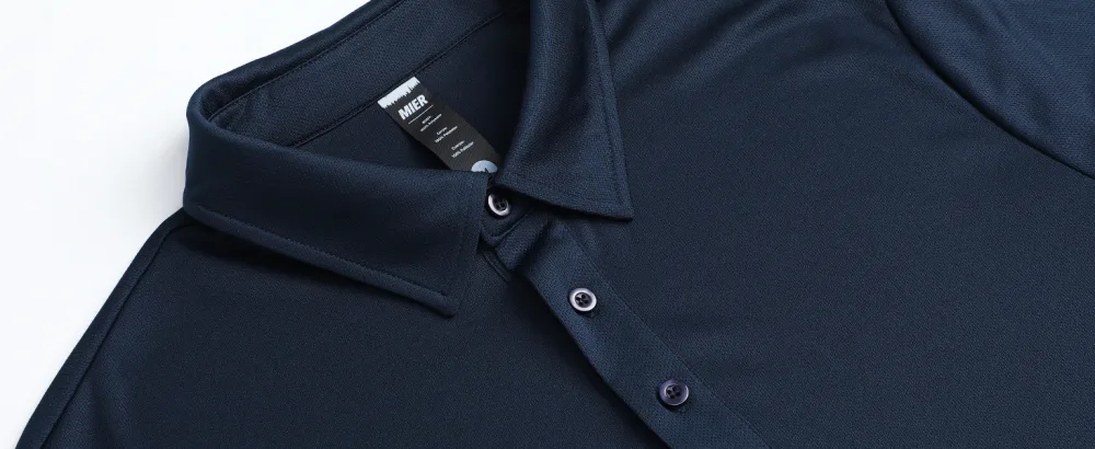 MIER Men's Polo Shirts Quick Dry Golf Short Sleeve Collared Casual Moisture Wicking Performance Top, Recycled Polyester Black Small - product information 18