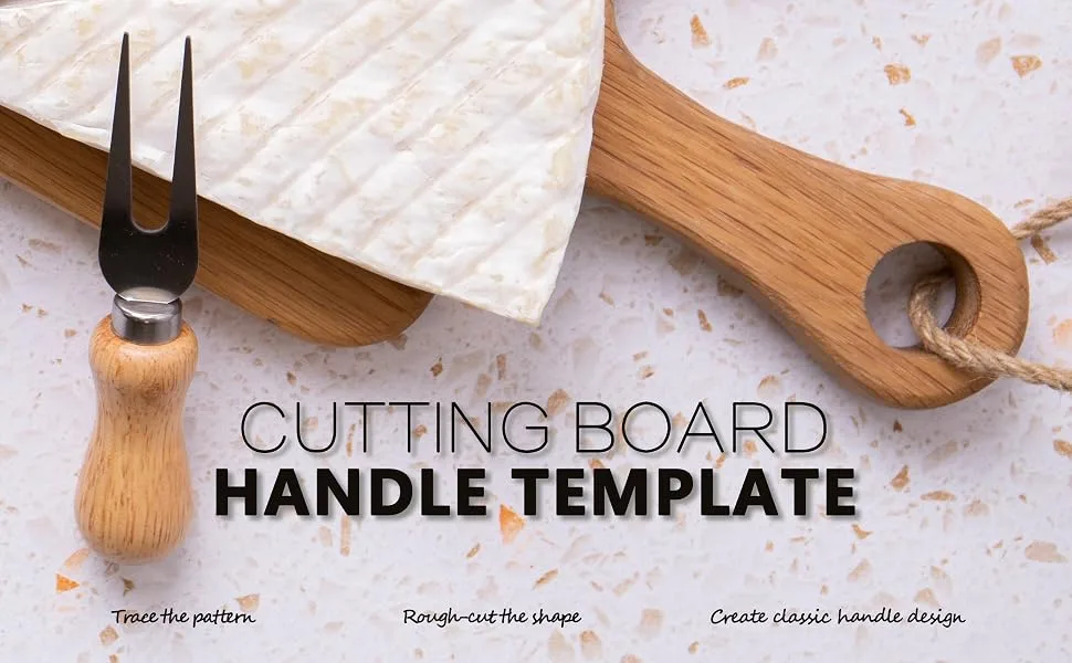 UPTTHOW Charcuterie Template Acrylic Handle Cutting Board Router Template Angled Curvy Tracing Stencils Guide Tools (8 * 10'') - Cutting board handle template