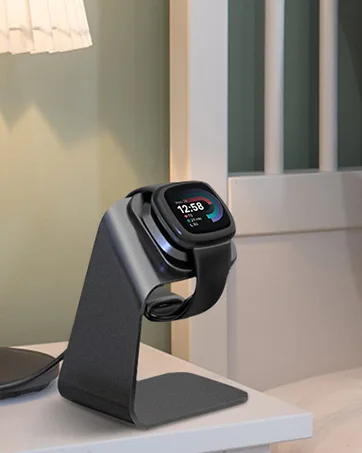 CAVN Charger Dock Compatible with Fitbit Charge 5 / Luxe, Replacement Aluminum Charging Stand Dock Station Base Accessories Cradle with 4.2ft USB Cord for Charge 5/Luxe Smart Watch - fitbit versa 4 charger