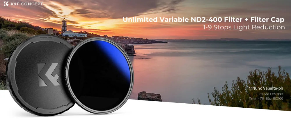 K&F Concept 82mm Variable ND2-400 (1-9 Stops) ND Lens Filter + TPU Filter Cap Adjustable Neutral Density Filter with 18 Multi-Coated- K Series - product information 2