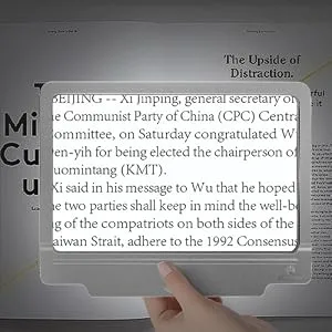 4X Large Magnifier with 36 Adjustable LED Lights Provide Full-Page Viewing Area Evenly Lit Perfect for Low Vision Person and Seniors Silver magnifier - product information 3