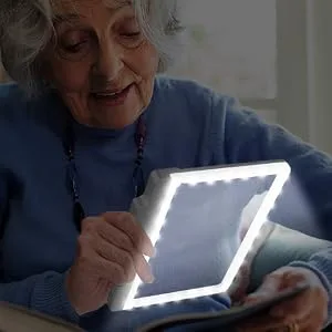 4X Large Magnifier with 36 Adjustable LED Lights Provide Full-Page Viewing Area Evenly Lit Perfect for Low Vision Person and Seniors Silver magnifier - product information 7