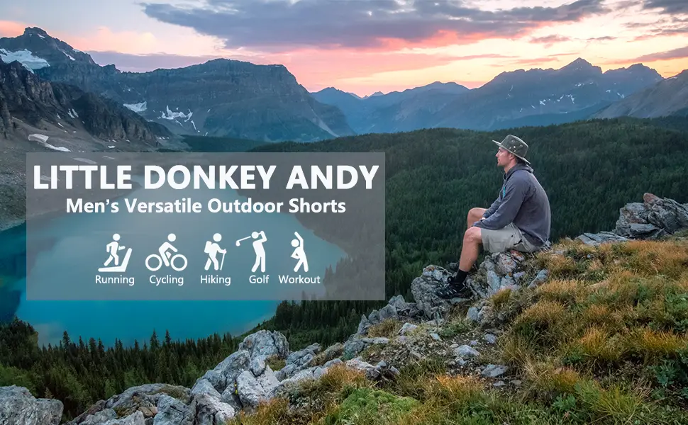 Little Donkey Andy Mens Ultra-Stretch Quick Dry Lightweight Bermuda Shorts Drawstring Zipper Pocket Hiking Travel Golf Navy Small - shorts