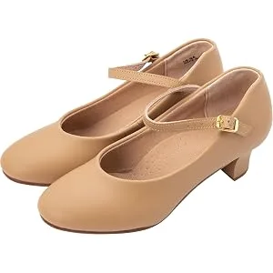 Linodes PU Leather Ankle Strap Character Shoe 1.55'' Dance Shoes for Women-UPD 5.5 Black - product information 4