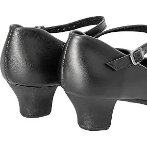 Linodes PU Leather Ankle Strap Character Shoe 1.55'' Dance Shoes for Women-UPD 5.5 Black - product information 6