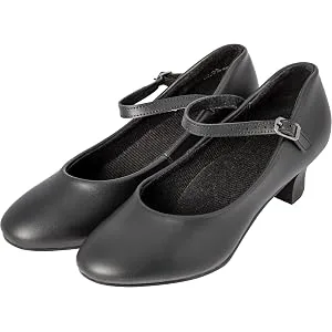 Linodes PU Leather Ankle Strap Character Shoe 1.55'' Dance Shoes for Women-UPD 5.5 Black - product information 7
