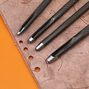 BUTUZE Leather Working Tools, Leather Tool Kit, Practical Leather Craft Kit with Waxed Thread Groover Awl Stitching Punch Hole for Leathercraft Beginner or Adults Gifts - Comes with Tool Manual - leather punch Leather Craft Hollow Hole Punch