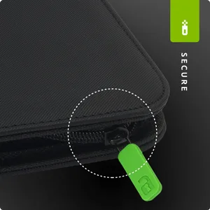 Vault X Premium Exo-Tec Zip Binder - 4 Pocket Trading Card Album Folder - 160 Side Loading Pocket Binder for TCG (Black) - A premium zip keeps the folder secure when not in use