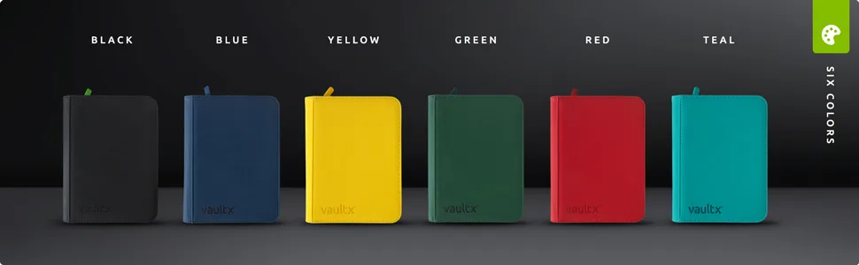 Vault X Premium Exo-Tec Zip Binder - 4 Pocket Trading Card Album Folder - 160 Side Loading Pocket Binder for TCG (Black) - Vault X Premium eXo-Tec Zip Binders are available in 6 unique colours
