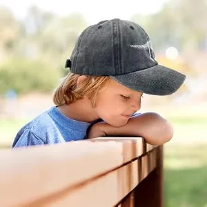 NVJUI JUFOPL Boys' Skull Dinosaur Hat Washed Vintage Embroidered Baseball Cap Cute Funny Dinosaur - Black - Boys Baseball Hat