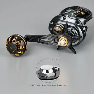 GOMEXUS Handle for All Daiwa ABU Quantum Okuma Kastking Baitcasting Reel 75mm Length Carbon Power Handle 8x5mm For Lexa/Torium/Komodo - The size of power handle