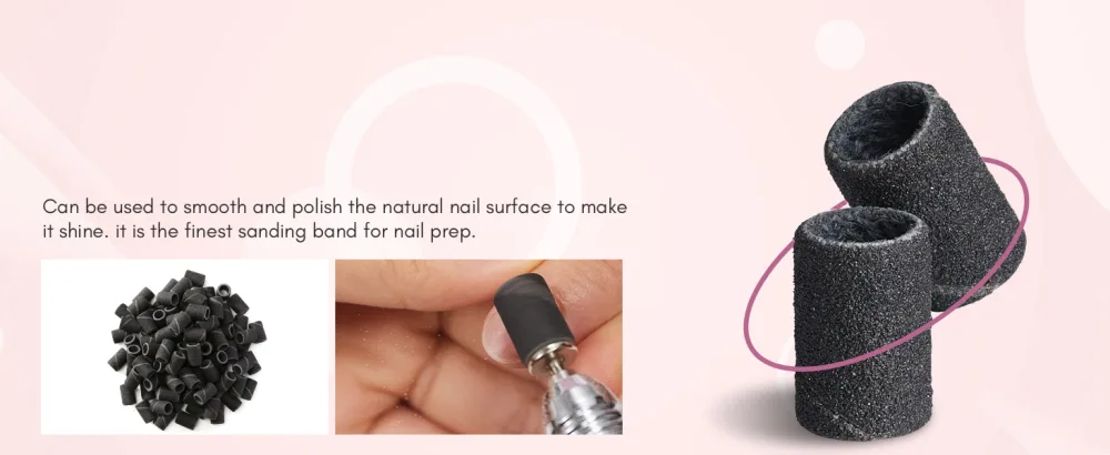 Makartt Sanding Bands for Nail Drill, 100 Pcs Nail File Sanding Bands for Drill Bits #180 Medium Grits for Acrylic Nails Gel Removing and Shaping, Upgrade Thicker Durable Sanding Drill Bit, White 100PCS-#180 grits - fine sanding bands