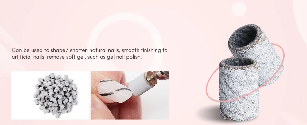 Makartt Sanding Bands for Nail Drill, 100 Pcs Nail File Sanding Bands for Drill Bits #180 Medium Grits for Acrylic Nails Gel Removing and Shaping, Upgrade Thicker Durable Sanding Drill Bit, White 100PCS-#180 grits - medium sanding bands