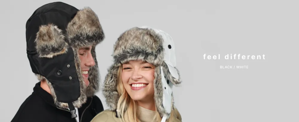 CHOK.LIDS Waterproof Winter Trapper Bomber Hats Unisex Premium Strength Ushanka Ear Flap Chin Strap Cold Weather Outdoor Black - BK, WH