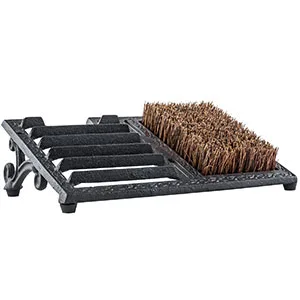 MyGift Heavy Duty Cast Iron Shoe Scraper Mat, Vintage Rustic Black Angled Boot Dirt Cleaner Brush - Heavy Duty Cast Iron Shoe Scraper Mat, Vintage Rustic Black Angled Boot Dirt Cleaner Brush