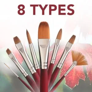 Princeton Velvetouch Filbert Brush, Long Handle, Size 10 - Professional Artist Brushes for Mixed Media, Acrylic, Oil - 8 Types