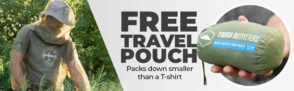Tough Outdoors Mosquito Suit - Net Bug Pants & Jacket Set - Mesh Bug Suit for Outdoor Protection from Bugs, Flies, Gnats, Jacket Only Large to Extra Large - Mosquito Suit