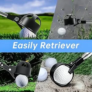 Golf Ball Retriever for Water Telescopic, MG Stainless Ball Retriever Tool Golf Grabber Picker 6.7Ft Extendable Golf Accessories Golf Gift for Men Women, with Automatic Locking Scoop - golf ball picker