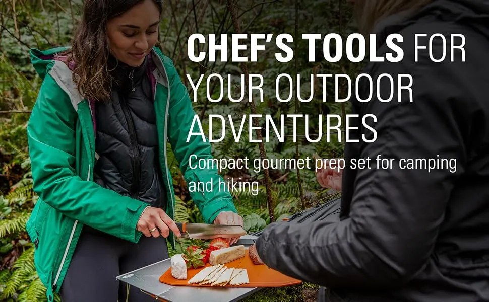 GSI Outdoors, Santoku Knife Set, For Camping, Grey - CHEF