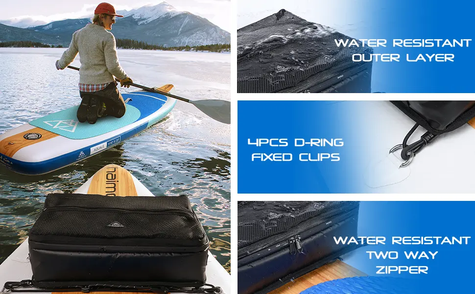 Haimont Paddle Board Accessories Cooler SUP Deck Cooler Bag for Stand-up Paddleboard, Waterproof Black - paddle board cooler