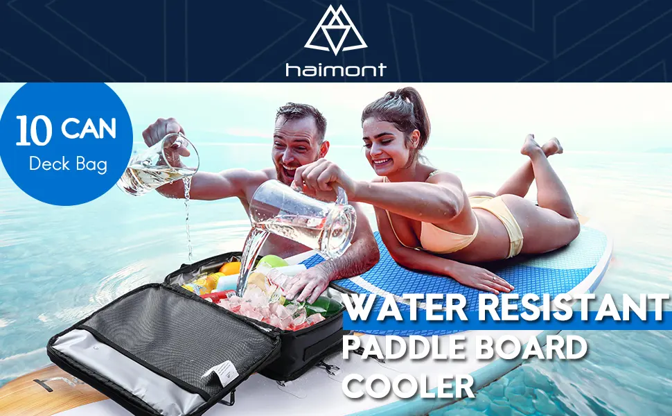 Haimont Paddle Board Accessories Cooler SUP Deck Cooler Bag for Stand-up Paddleboard, Waterproof Black - sup cooler