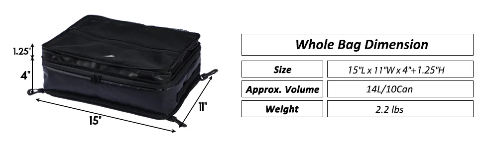Haimont Paddle Board Accessories Cooler SUP Deck Cooler Bag for Stand-up Paddleboard, Waterproof Black - sup cooler size