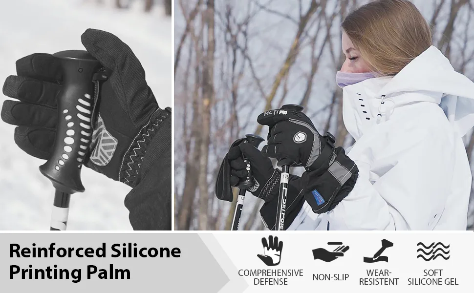 MCTi Ski Gloves Winter Waterproof Touch Screen Thinsulate Nylon Gloves for Women Purple Medium - SP-HCMCTID2