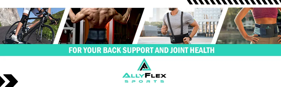 AllyFlex Sports - Back Brace Lumbar Support Belt for Women and Men - High-Tech Cooling Technology Orthopedic 3D Lumbar Pads for Lower Back Pain Relief (Medium) - back brace for lower back pain women,fajas para hombres,back support belt for women