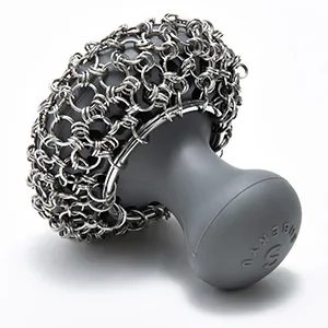 SUBEKYU Cast Iron Chainmail Scrubber, Stainless Steel Skillet Cleaner +Scraper Tool for Cast Iron Pans, Grey+Black - product information 22