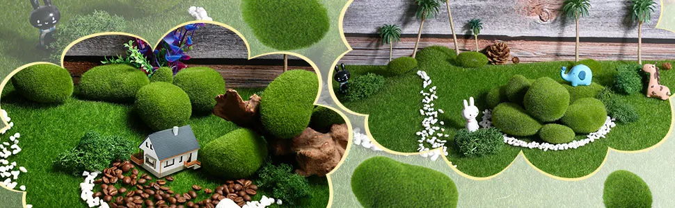 TecUnite 20 Pieces Artificial Moss Rocks Decorative Faux Green Moss Covered Stones (5 Size) - product information 4