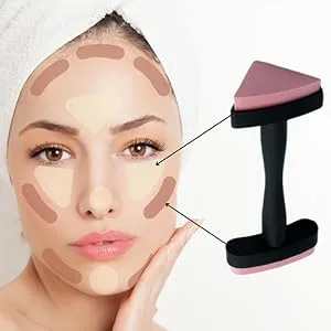 Perfect Contour Tool | Contouring & Highlighting Make-up Stamp | Contour Applicator | Use with Powder, Liquid, and Cream Make-up | Learn How to Contour and Highlight - Contour Mapping made simple