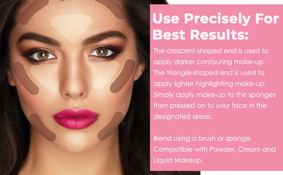 Perfect Contour Tool | Contouring & Highlighting Make-up Stamp | Contour Applicator | Use with Powder, Liquid, and Cream Make-up | Learn How to Contour and Highlight - The only Contour Stamp Applicator on the market