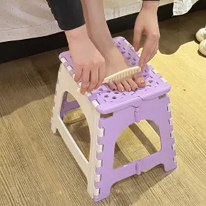Shower Foot Rest, TRANOMOS Shower Stool for Shaving Legs, Folding Plastic Shower Step Stool for Inside Shower, Waterproof Pedicure Stand Foot Rest for Corner, Purple - product information 3