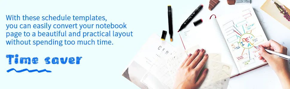24 Pieces Journal Stencil Set Plastic Planner Bullet Journaling Stencils Ultimate Productivity Stencil DIY Templates to Create Calendars Schedule for A5 Journal Scrapbooking Notebook (Classic Style) - product information 4