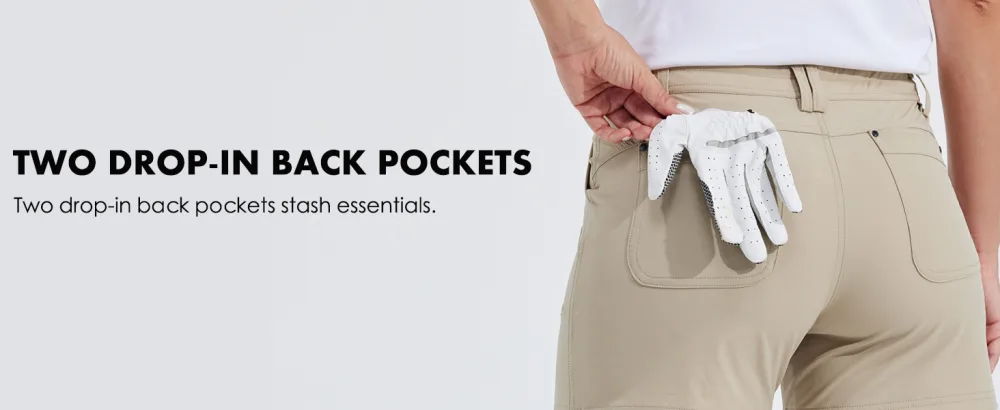 Willit Women's Golf Hiking Shorts Quick Dry Athletic Casual Summer Shorts with Pockets Water Resistant 4.5" Khaki 8 - product information 19