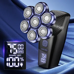 Head Shavers for Bald Men, 7D Magnetic Floating Head Shaver with 3 Modes, IPX7 Waterproof Electric Razor Grooming Kit, USB Rechargeable - smart led display
