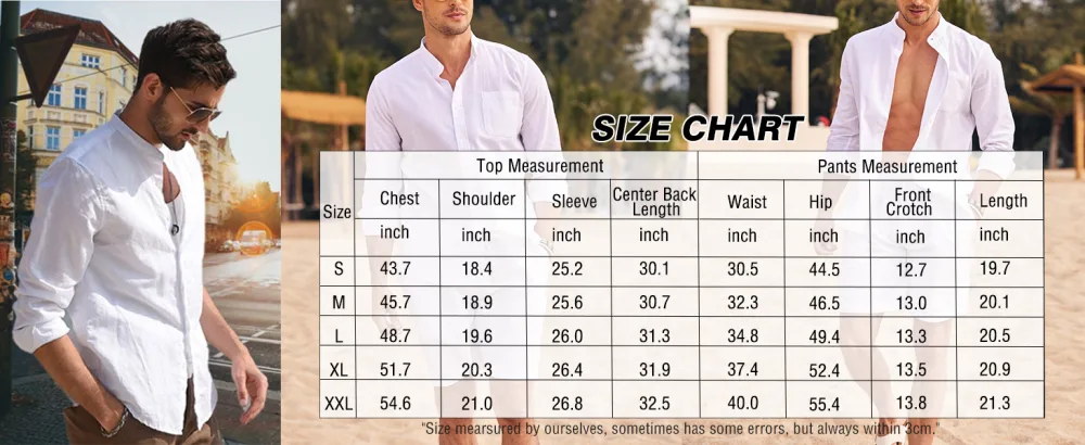 COOFANDY Linen Sets For Men 2 Piece Button Down Shirt Long Sleeve And Casual Beach Drawstring Waist Shorts Summer Outfits Khaki X-Large - product information 6