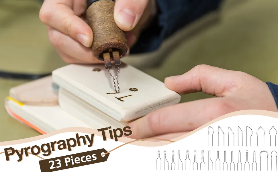 23 Pieces Pyrography Tips Replacement Wood Burning Tips Pyrography Wire Pen Nibs Wood Burning Wire Nibs for High Impedance Pyrography Machine Accessory Tool Wood Leather Making - product information 1