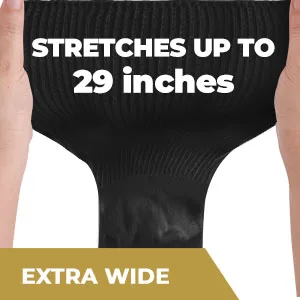 Pembrook Plus Size Compression Sleeves for Legs Women and Men 20-30mmHg - Bariatric Compression Sleeves | Extra Wide 4X-Large Black - calf sleeve for women, compression sleeves pair, calves compression sleeves