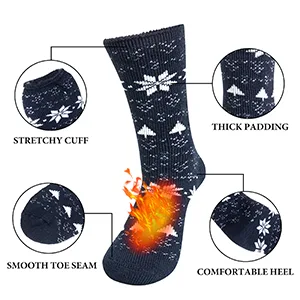 Thermal Socks for Men, Thick Warm Cold Weather Heated Socks for Winter B-concrete Grey (2 Pairs) - product information 3