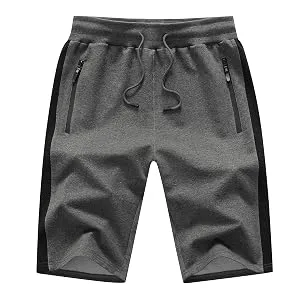 Tansozer Mens Athletic Shorts with Zip Pockets Grey 04 Small - 2006