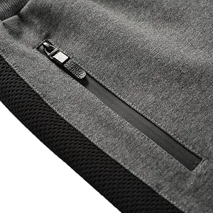 Tansozer Mens Athletic Shorts with Zip Pockets Grey 04 Small - 2006